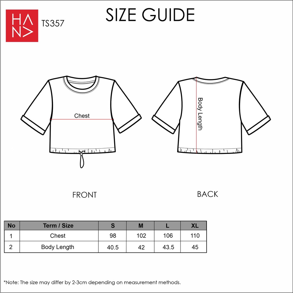 Hana Fashion - Helen Crop Tee / T-shirt Crop Wanita Korean Style - TS357