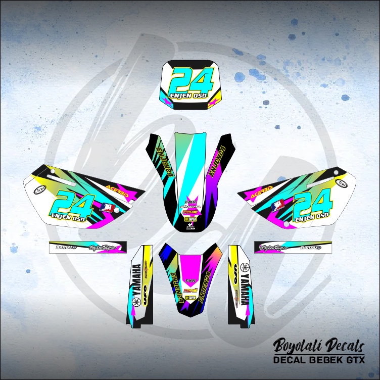 DECAL STICKER GTX YZ 85 LAMA (005) DEKAL STIKER BEBEK STANDAR FULLBODY MERAH KUNING HIJAU BIRU GOLD 