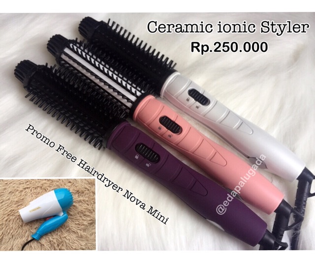 Ceramic ionic styler , catokan 2in1 , sisir blow , instyler ionic pro styler , catokan curly