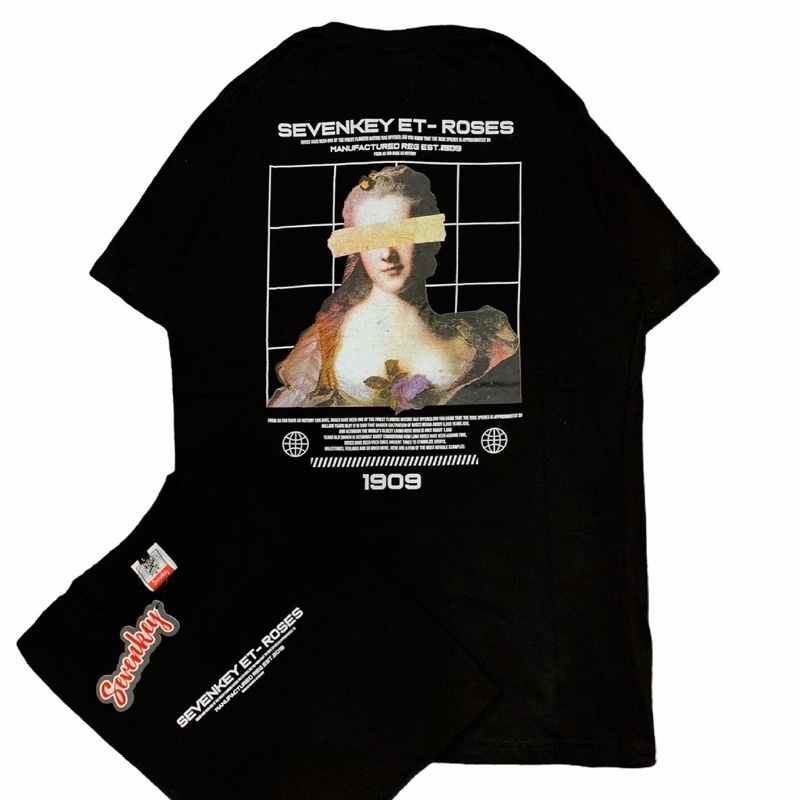 KAOS SEVENKEY X NEXT TIME ORIGINAL BRAND BANDUNG (ROSES)