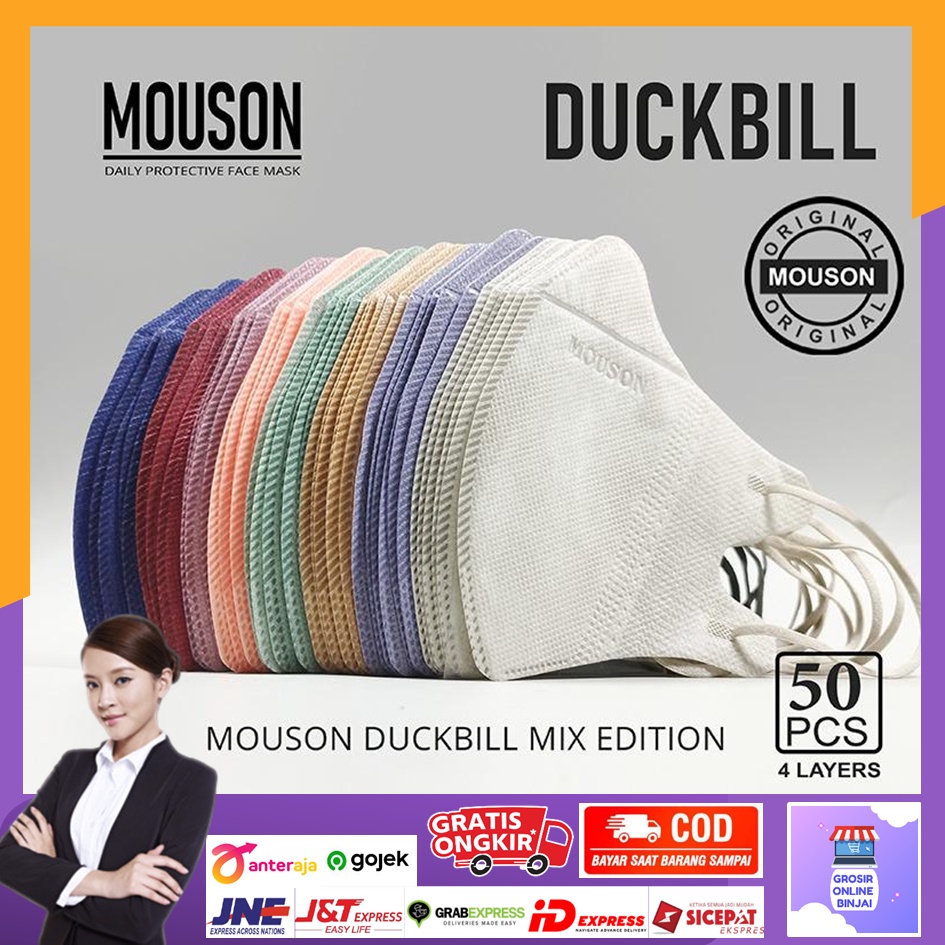 [READY] Masker Mouson Duckbill 4 Ply Warna / Masker Duckbill Mouson / Duckbill Mouson Mix Warna / Ma