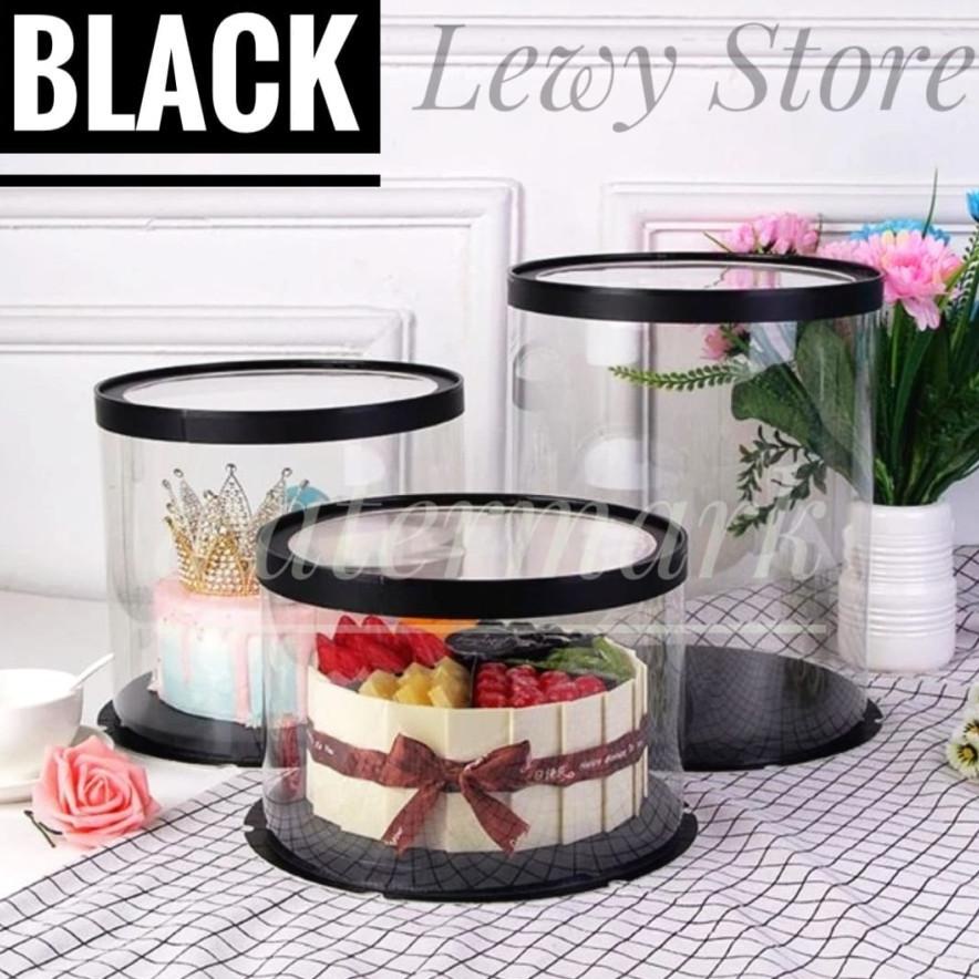 

Cake Box Bulat Dus Kue Kotak Kue Transparant Mika Pet 30X30 Cm