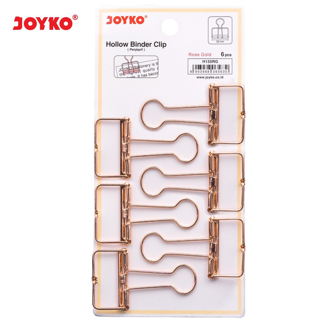 

Hollow Binder Clip Klip Penjepit Kertas Joyko H155RG 1 Set 6 Pcs
