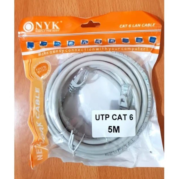 Kabel Lan Cat6E NYK 5 Meter Siap Pakai 5M