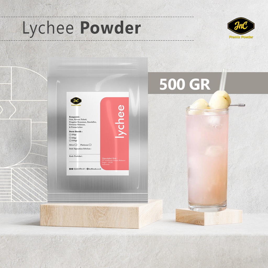 JnC Lychee Silver Powder 500gr I Bubuk minuman Leci