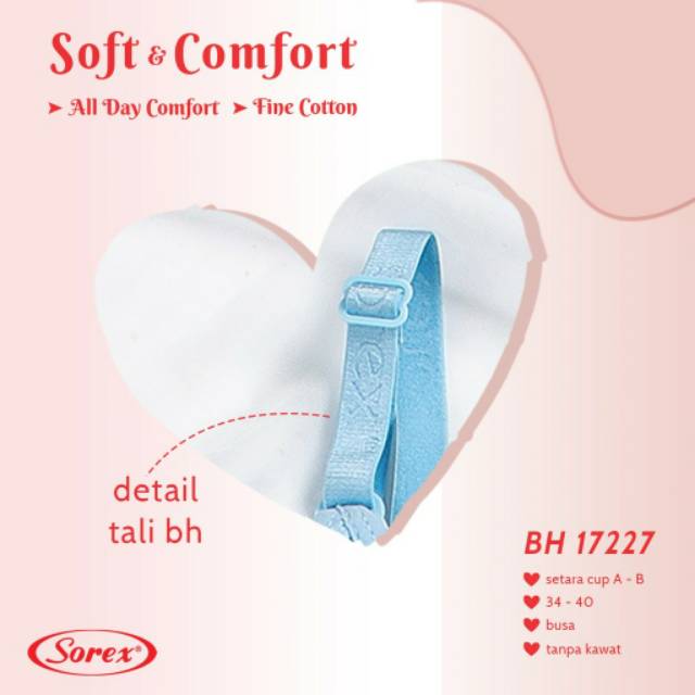 BRA Sorex Soft dan Comfort 17227 Busa tanpa kawat