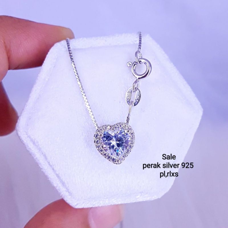 Kalung perak silver 925,tidak luntur,mewah,cocok buat yg alergi xuping,aman dipake mandi,cocok kado