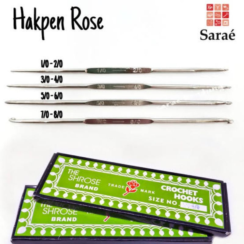 Hakpen rose, hakpen rajut, crochet hooks