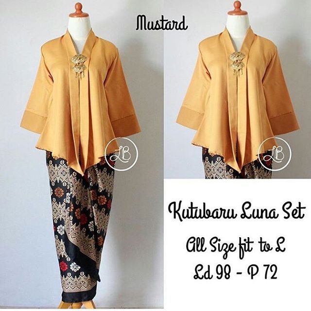 Setelan Kebaya Kutubaru Luna Satu Set Mustard Shopee 