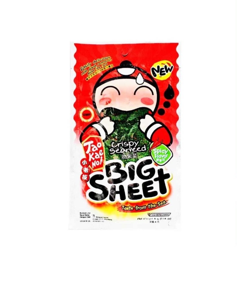 Tao Kae Noi Big Sheet 4gr Spicy Crispy Seaweed rumput laut