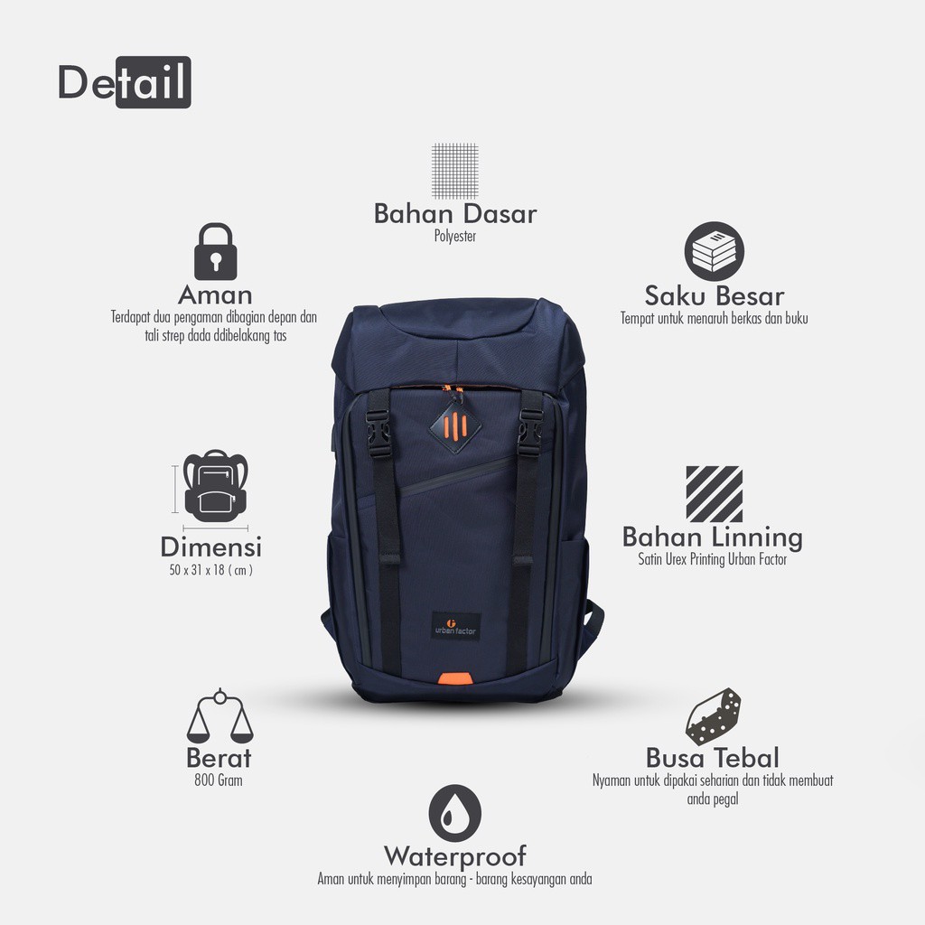 ARXHIVO NAVY |MANNEEDME x URBAN| Tas Ransel Punggung Pria Backpack ORIGINAL