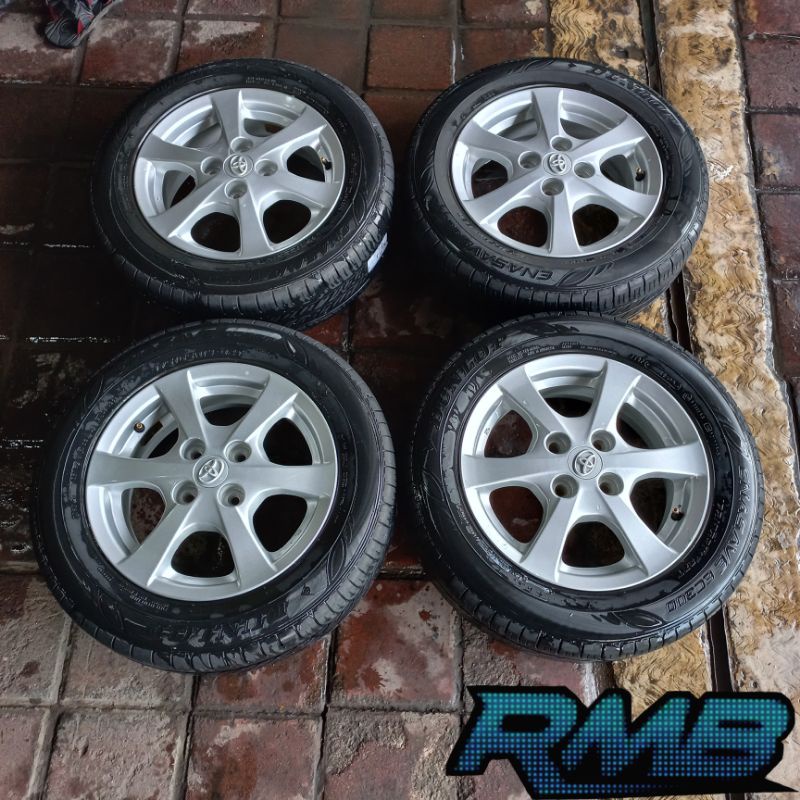 Velg Mobil Bekas Copotan Toyota Agya Ring 14 Pcd 4x100 Plus Ban Dunlop Ennasave