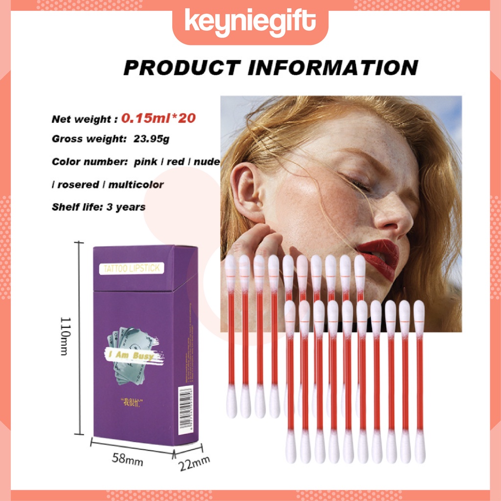 Fit Colors Cotton Bud Tattoo Lipstick Waterproof Lip Glaze Lipstik Tahan Lama Fitcolors FC008