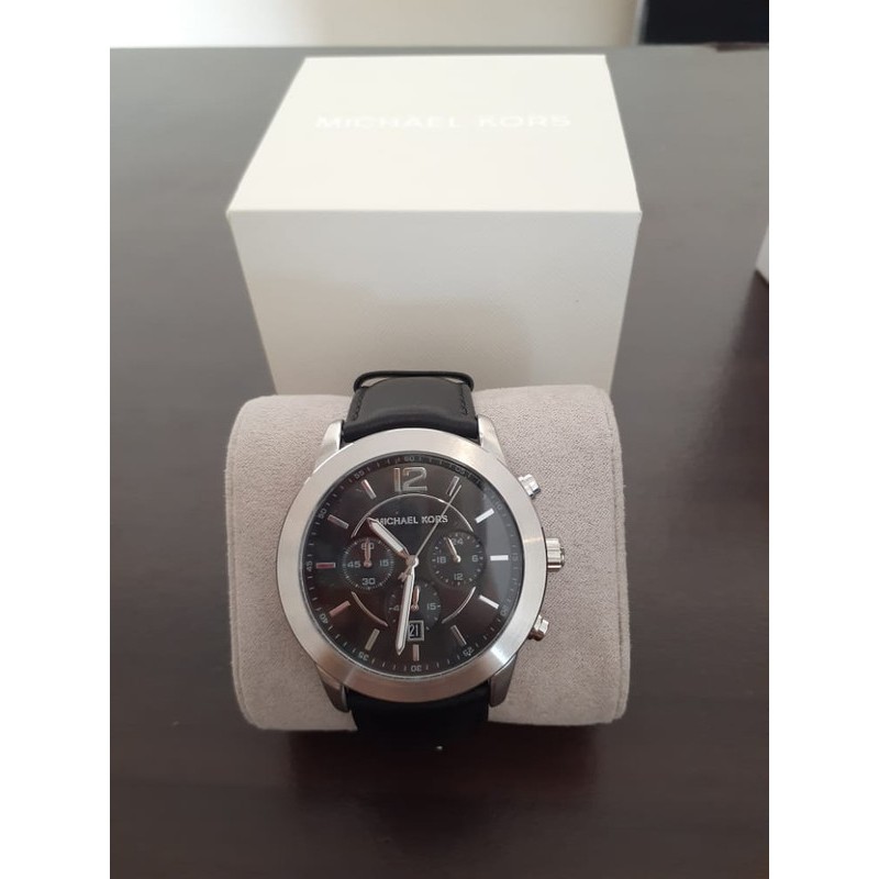 jam michael kors original leather watch black mk8668