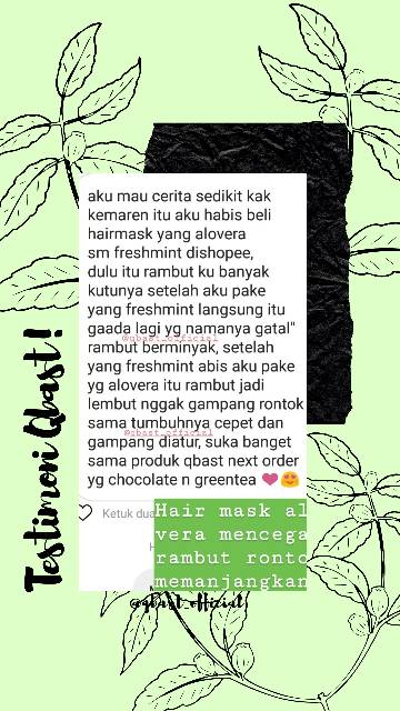 Masker Rambut Alami Herbal Aroma Lidah Buaya Hair Mask Smoothing Care Aloe Vera Natural Agar Menghitamkan dan Memanjangkan 250 gr QBAST