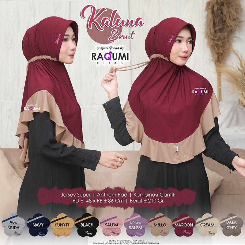 KALUNA ORIGINAL RAQUMI HIJAB | JILBAB SERUT RAQUMI | JILBAB JERSEY RAQUMI | JILBAB DAILY RAQUMI