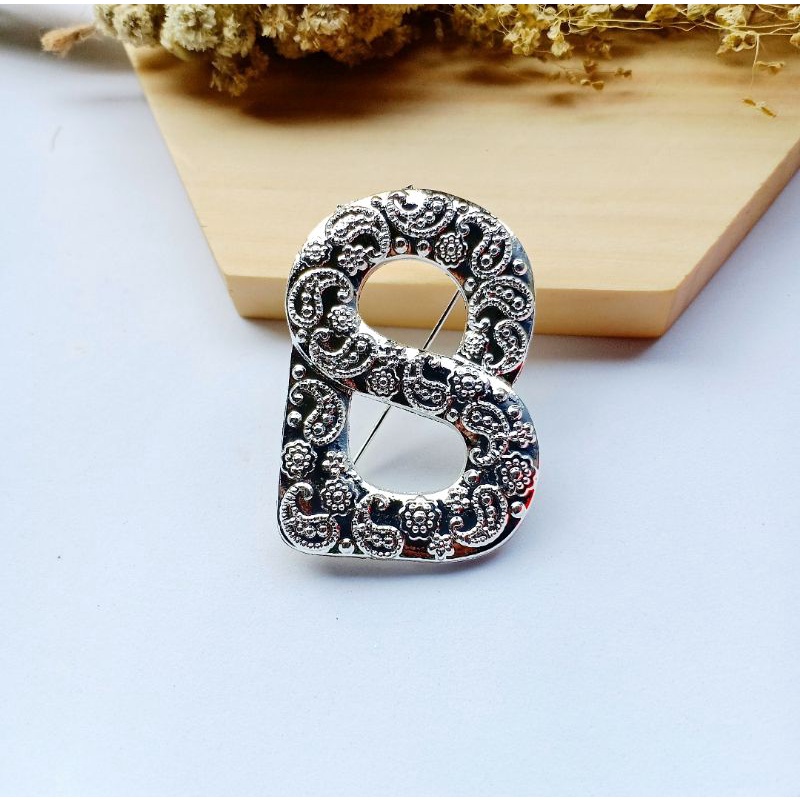 Brooch Buttonscarves KW//Bros Buttonscarves Polos/Mata/Mutiara-A-Silver