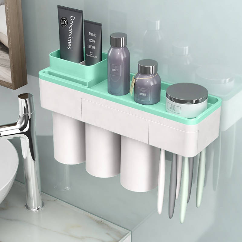 BAISPO Rak Gantung Kamar Mandi Organizer 3 Cup + Holder Smartphone - E1900