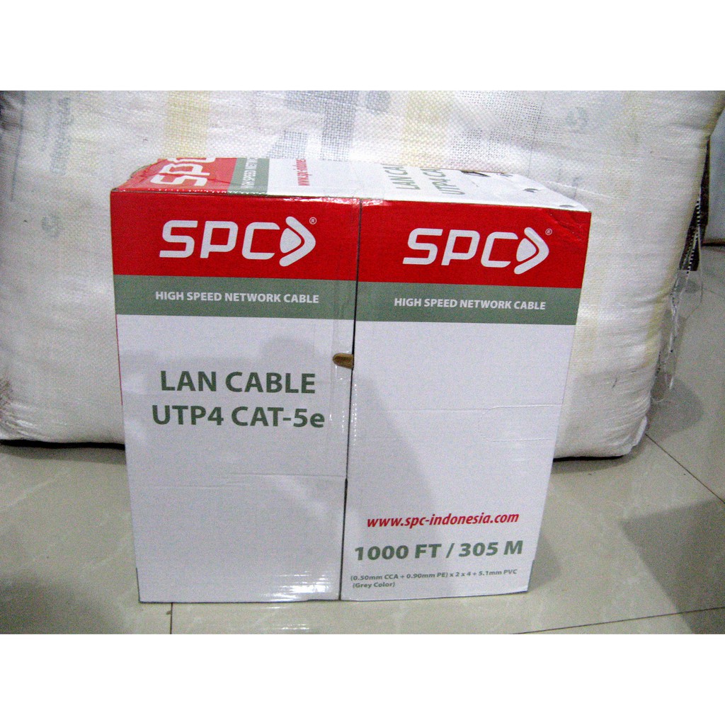 Kabel Lan UTP Cat 5e merek SPC 1 Roll 305 Meter