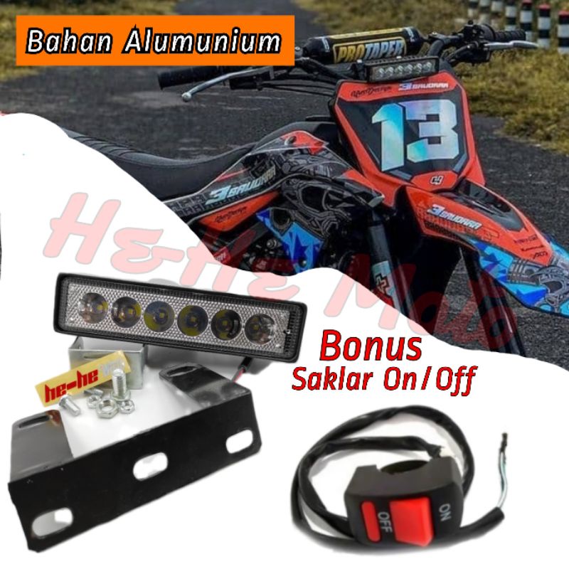 LED BAR SUPERMOTO HEADLAMP CRF KLX KTM VIAR LAMPU LED DEPAN