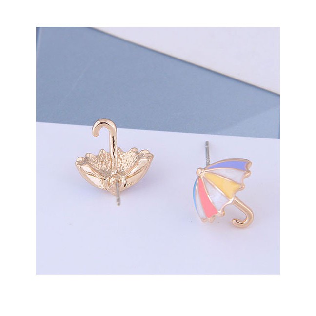 LRC Anting Tusuk Fashion Color Umbrella Hit Color Earrings A60202