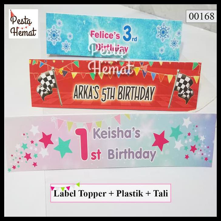 

LABEL TOPPER BINGKISAN ULANG TAHUN /PLASTIK SOUVENIR / TALI TENTENGAN