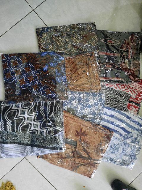 Atasan Batik Wanita Motif Seno Biru Lengan Serut