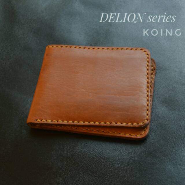 dompet pria bifold kulit asli custom grafir laser nama delion by koing