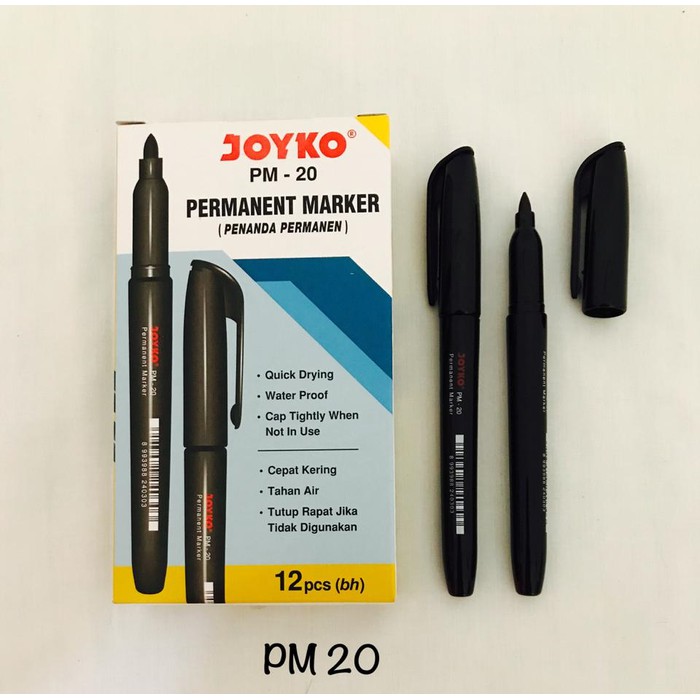 

NEW STOCK SPIDOL PERMANENT MARKER JOYKO PM-20 HITAM
