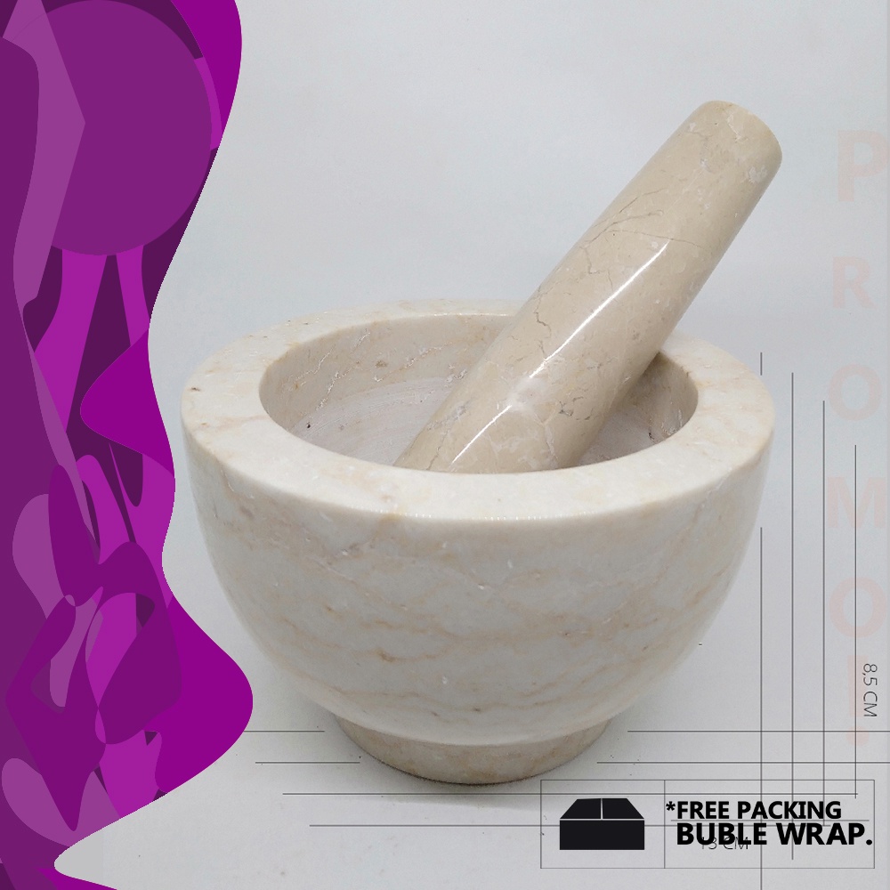 Mortar Pastle 13cm lumpang batu asli Lumpang Alu  Tumbukan obat Marmer  tumbukan obat penggerus obat