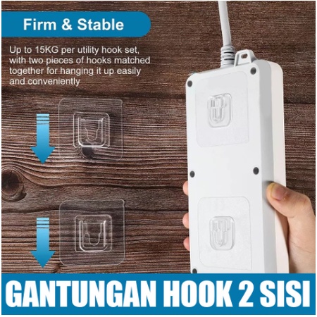 Gantungan Hook 2 Sisi / Hook Double side adhesive wall hooks Isi 2 Pcs