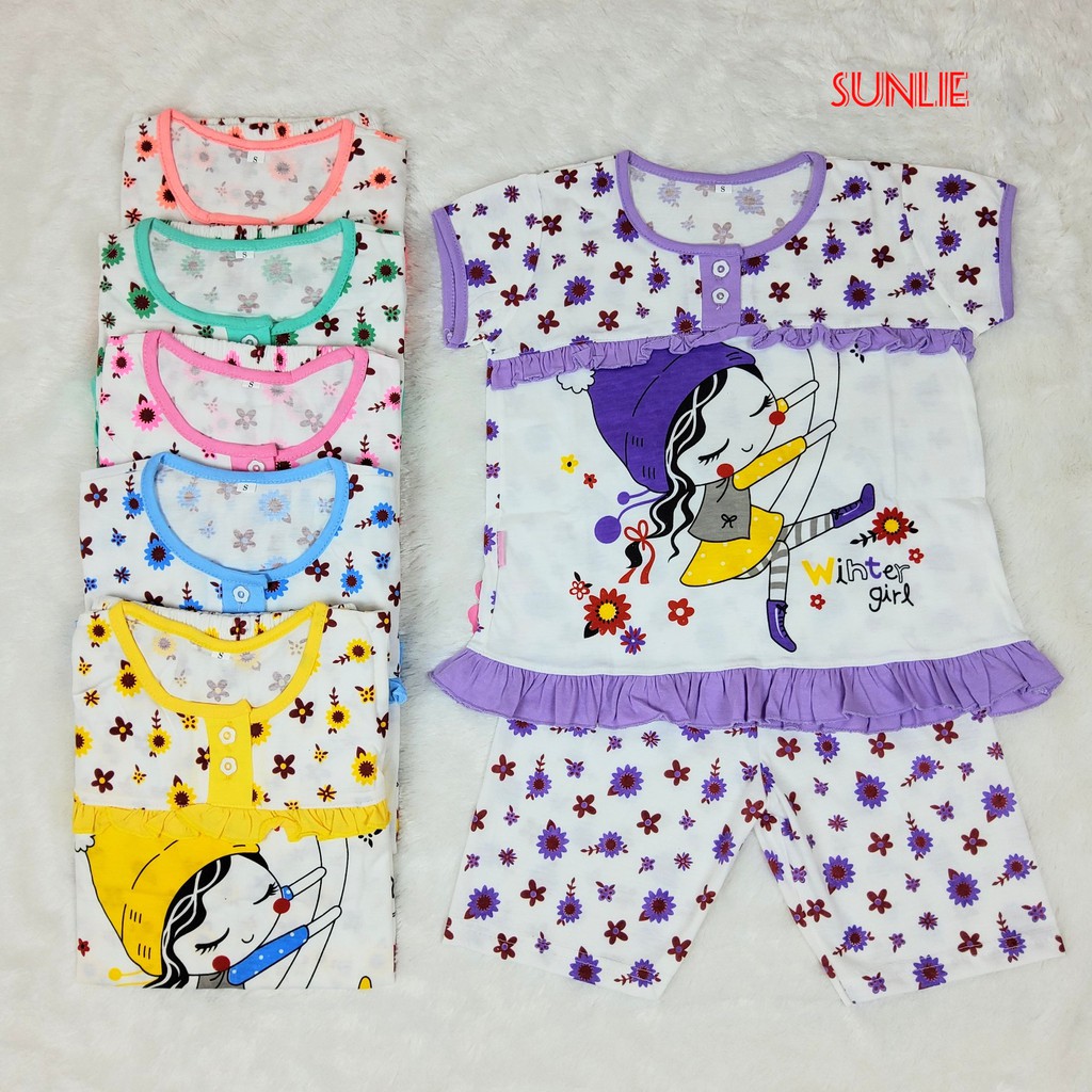 Baju Tidur Anak Perempuan Setelan Kaos USIA 2-8 Tahun