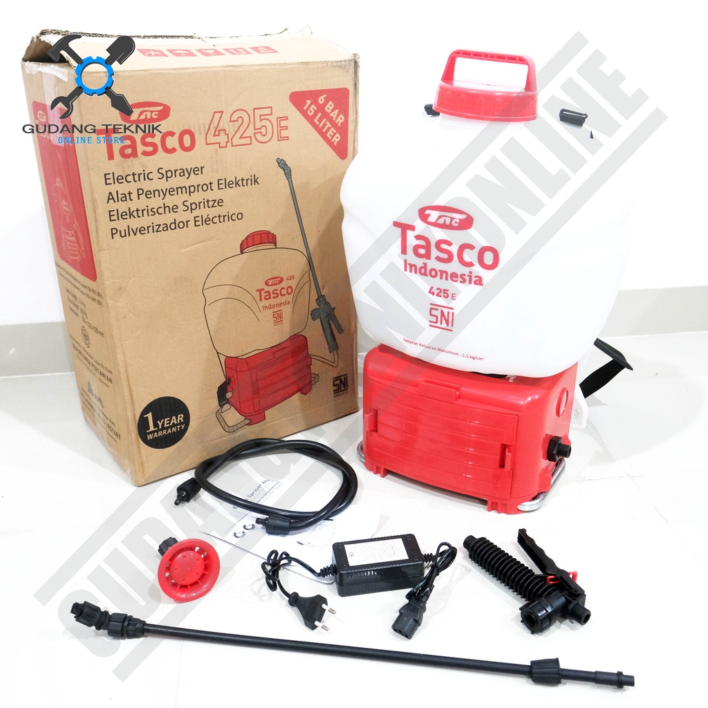 Sprayer Hama Elektrik 15L TASCO 425E / Alat Semprot Semprotan Obat Hama Elektrik 15 Liter 425 TASCO