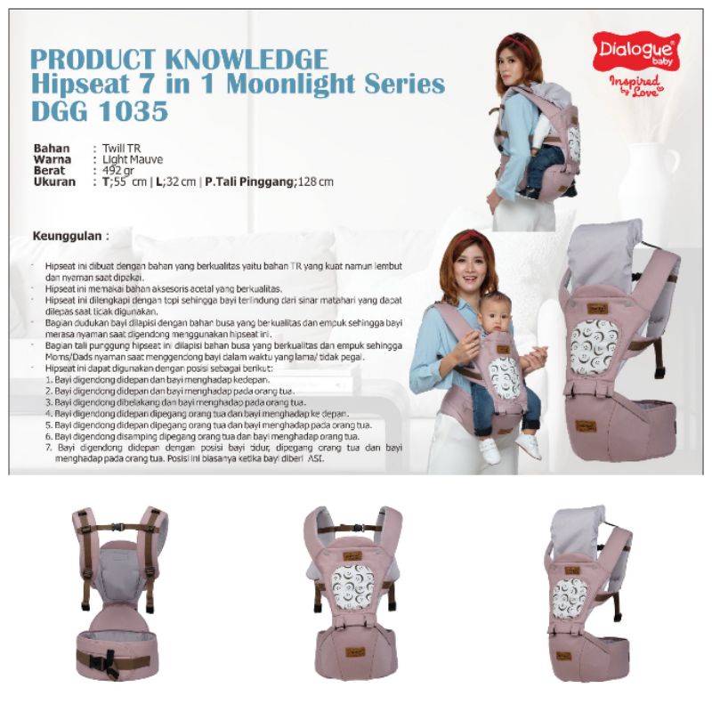 Dialogue Baby Hipseat Airflow 7 in 1 Moonlight Series - DGG1035