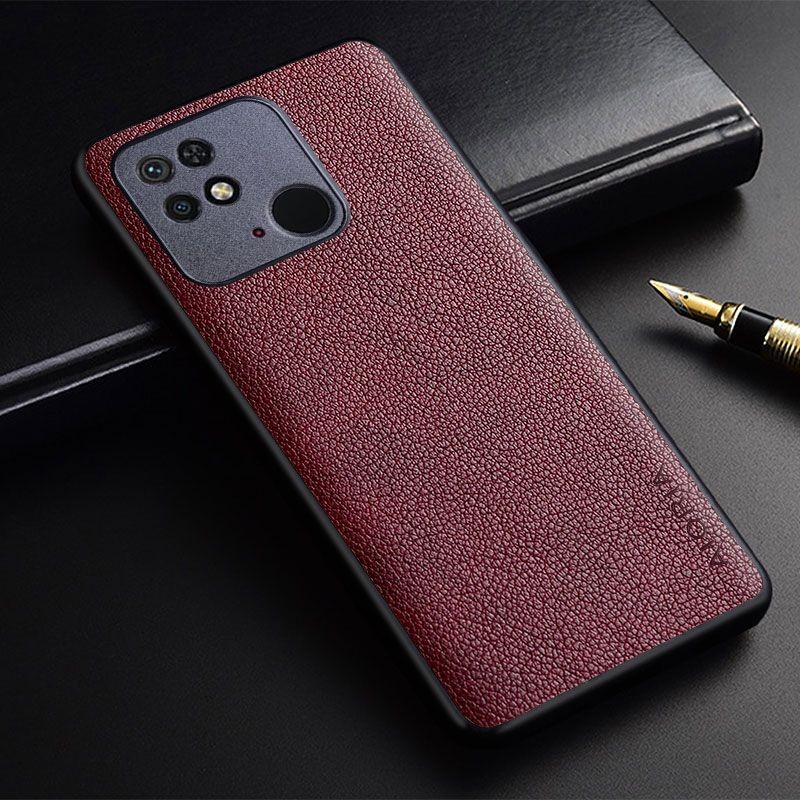 REDMI 10C / 10A / 9C COVER CASE PREMIUM LEATHER CASE AIORIA LEATHER SILICONE SOFTCASE - BLACK