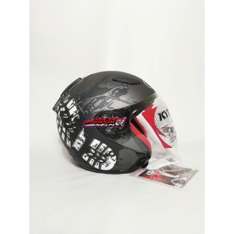 HELM KYT DJ MARU MOTIF 10 GUNMETAL DOFF HELM TOURING KYT DJMARU MOTIF MURAH HELM KYT DJMARU ORIGINAL-5