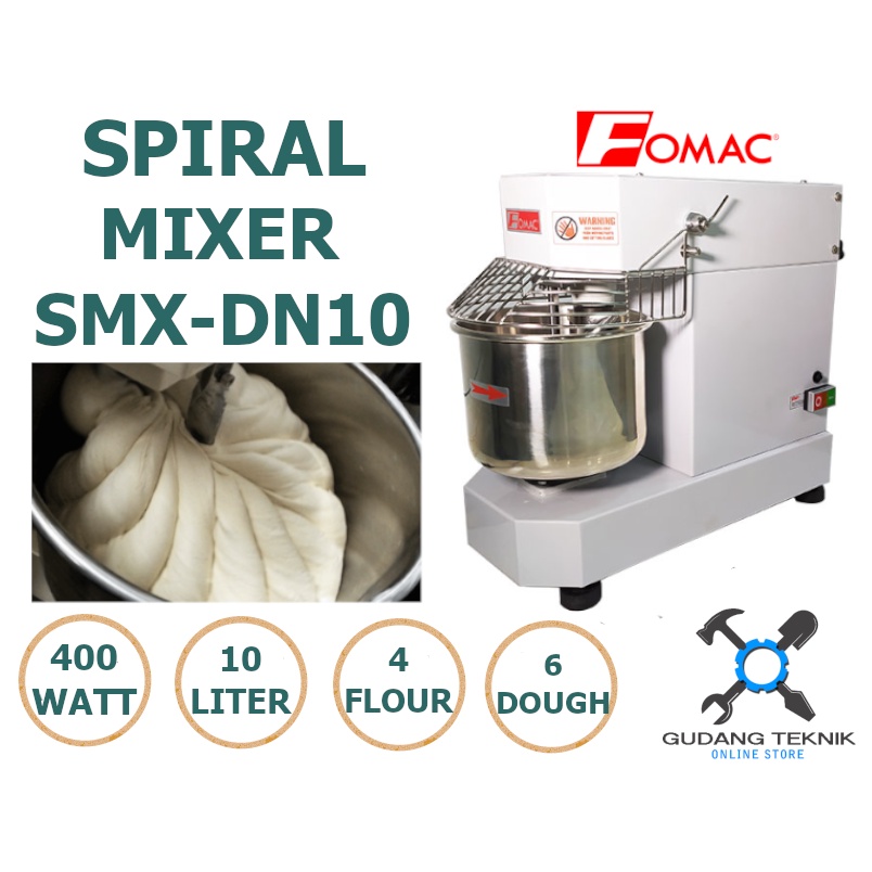 Mesin Pengaduk Adonan Spiral Mixer 10L FOMAC SMX-DN10 / Spiral Dough Mixer Machine 10 Liter SMX DN10