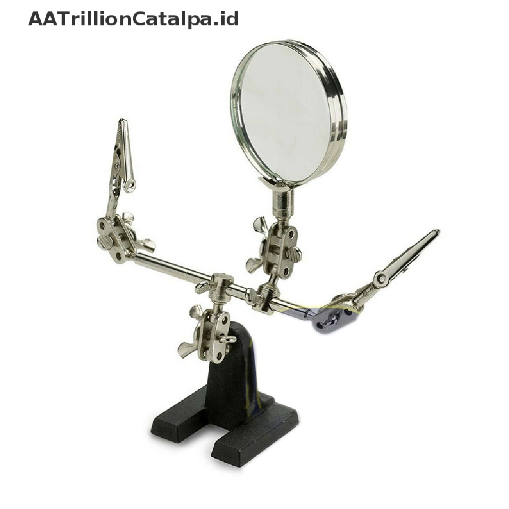 (AATrillionCatalpa) Stand Holder Solder Dengan Kaca Pembesar