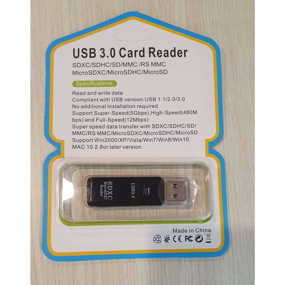 USB 3.0 Card Reader MicroSD &amp; SD Card - SHTC-08 - Black