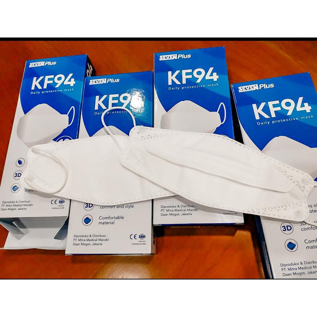 Masker Medis SEVEN PLUS KF94 10PCS - WHITE, BLACK
