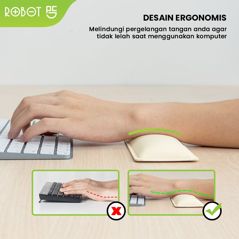 Keyboard Wrist Rest Pad Ergonomic Design PU Material - ROBOT RW02