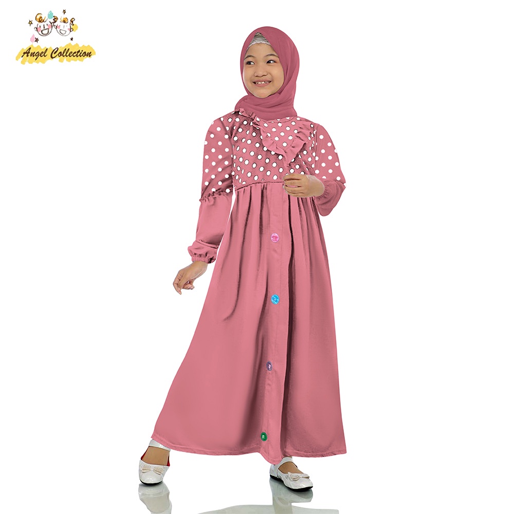 Jual Ulicollection Baju Gamis Muslim Anak Perempuan Set Hijab Motif