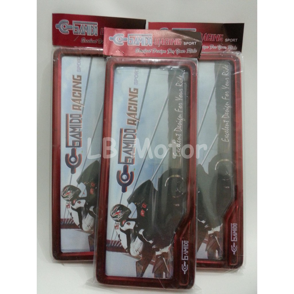 Cover Tatakan Dudukan Plat Nomor Motor Seng Gamido Merah