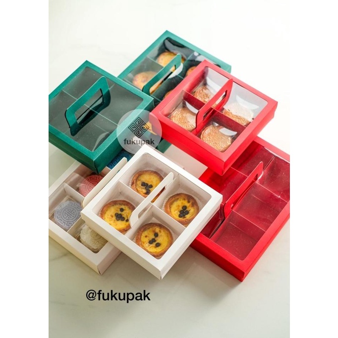 

[COD] Box Sekat Handle, Dus Pie Mooncake Muffin, Kotak Hamper Gift (10 pcs) [COD]