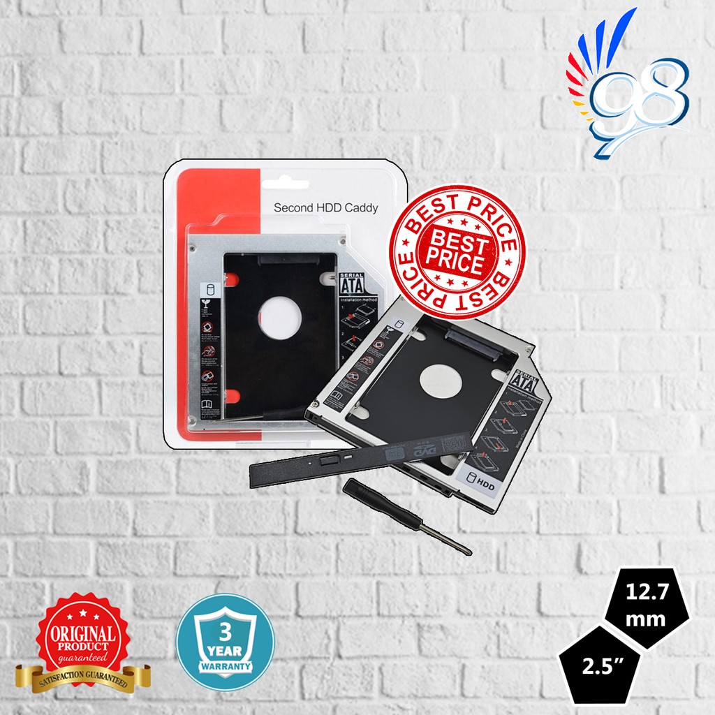 HDD/SSD/SSHD Caddy SLIM 12.7mm - SATA DVD Laptop 