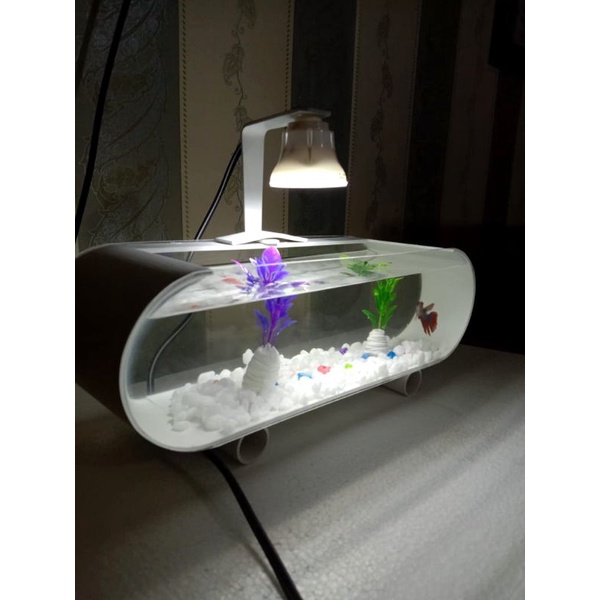 AQUARIUM /AKUARIUM AKRILIK IKAN HIAS IKAN CUPANG FULLSET LAMPU LED ACCESORIES
