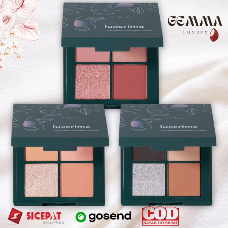 LUXCRIME ULTRA DREAMY EYESHADOW COMPACT - Rose - Almond biscotti - Blackforest