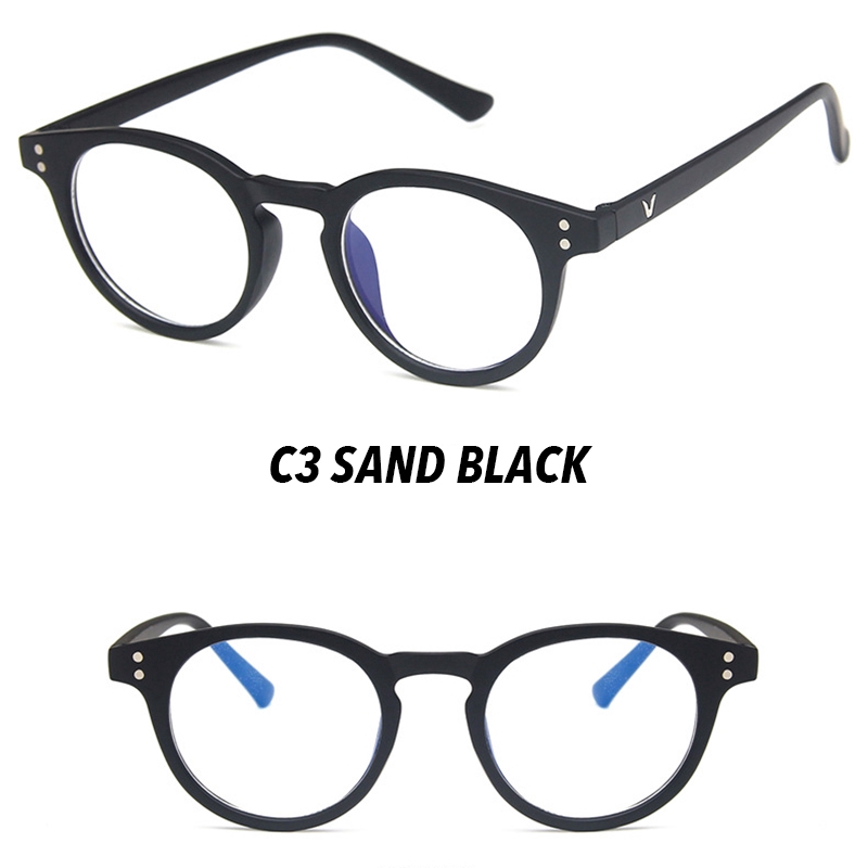 (YUZHU) Bayar di Tempat Korean Fashion Retro Bulat Kacamata Wanita/Pria Eyeglasses