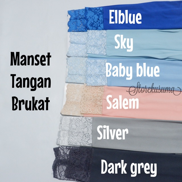 Manset tangan bahan spandek kombinasi brukat