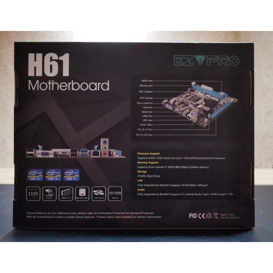 Motherboard EzPro H61 USB 3.0 - Socket LGA 1155 NEW